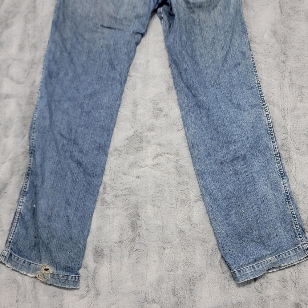 Diesel Jeans Mens 32x33‎ Blue Straight Distressed Motor Club Patch Biker Y2K - Picture 16 of 16